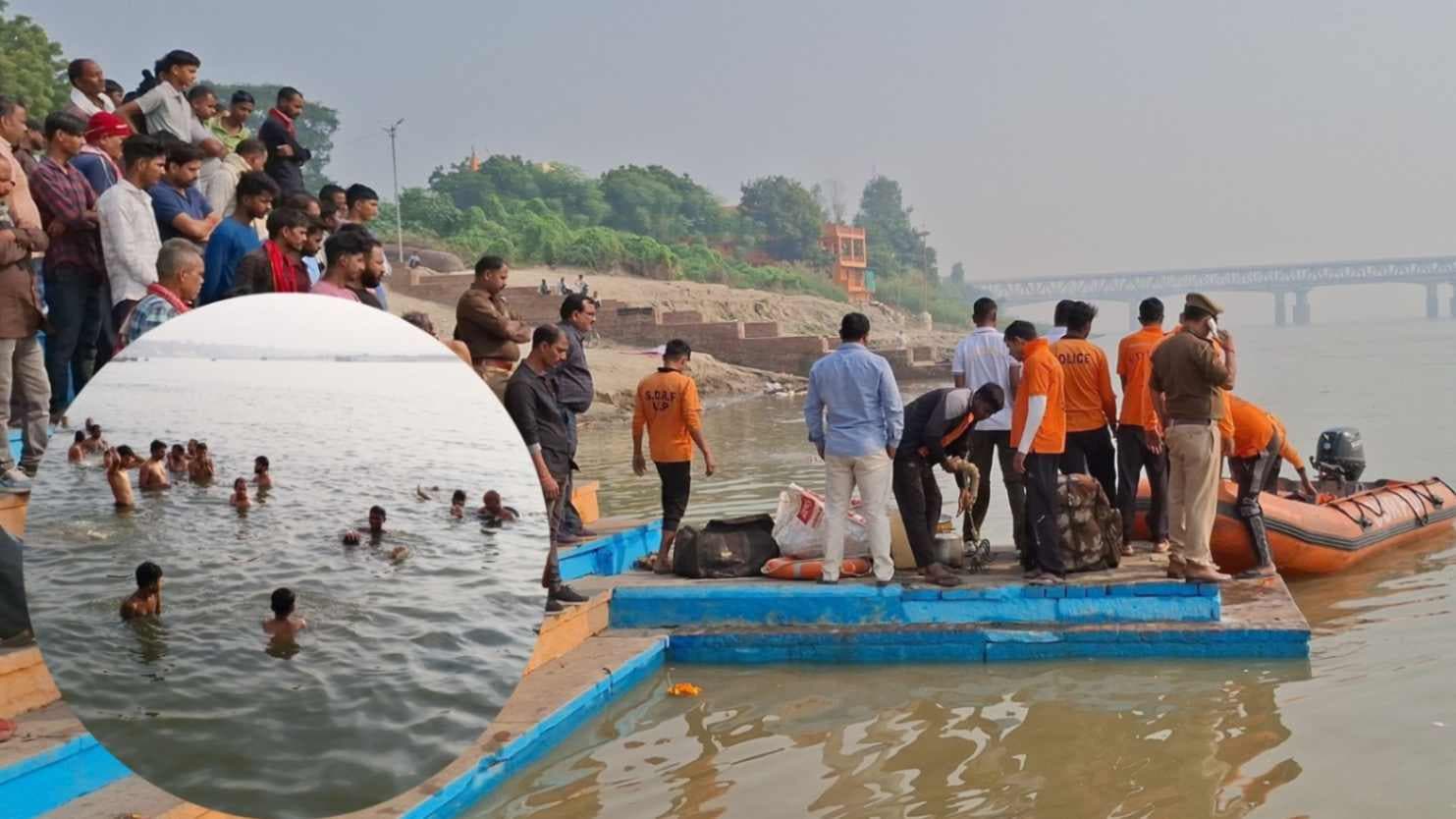 शिवाला घाट पर टला हादसा: गंगा में डूब रहे 3 श्रद्धालुओं को मल्लाहों ने बचाया, वीडियो वायरल