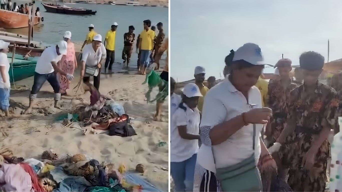 गंगापार नमामि गंगे का स्वच्छता अभियान, सैकड़ों किलो कचरा हटाकर नगर निगम को चेताया...