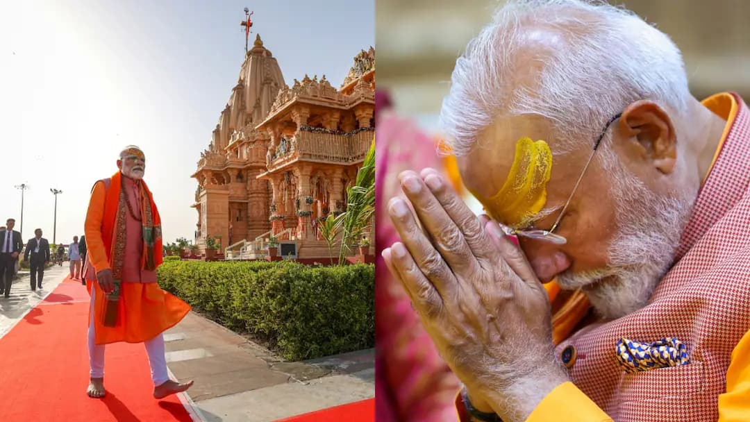 गुजरात के दो दिवसीय यात्रा पर पीएम मोदी, सोमनाथ मंदिर में की पूजा-अर्चना
