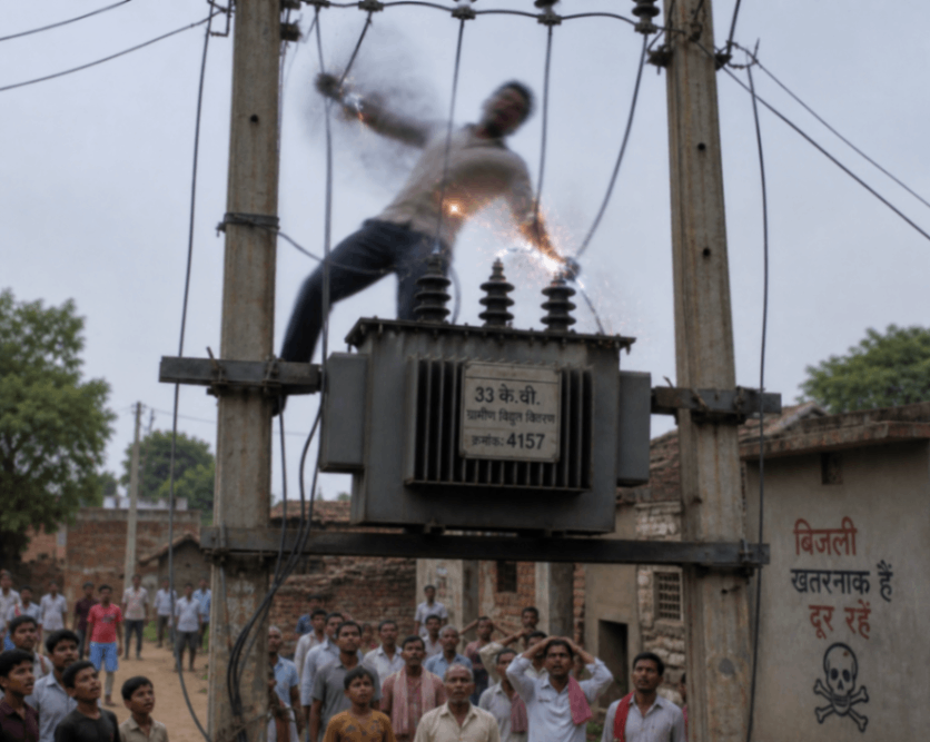 गाज़ीपुर में बड़ा बिजली हादसा: ट्रांसफार्मर चढ़ाते समय करंट से युवक की मौत, परिजनों का हंगामा...