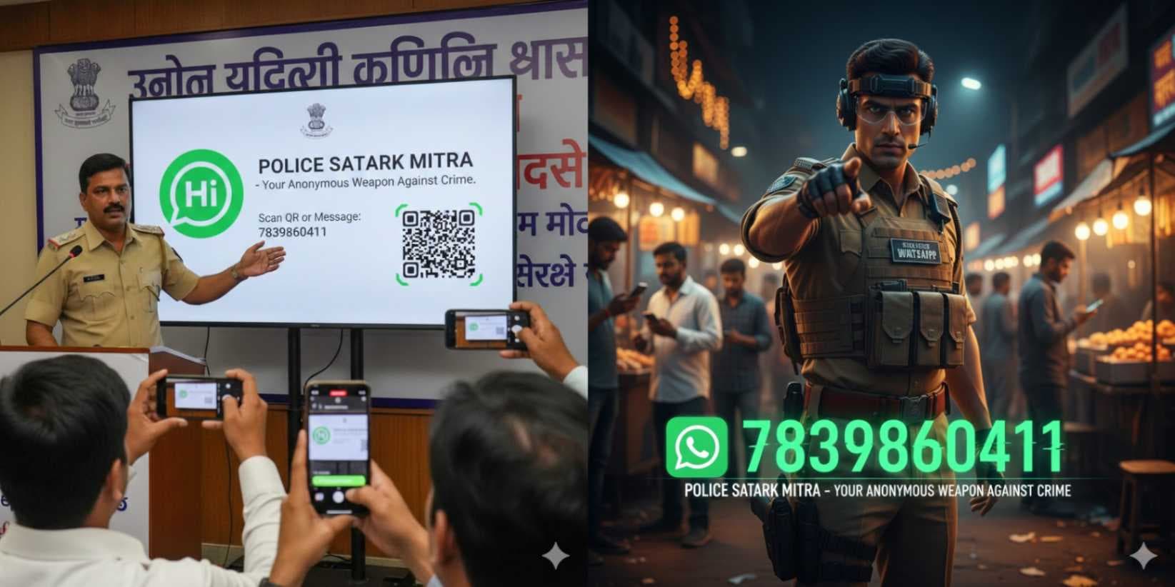 अवैध गतिविधियों की सूचना देने के लिये जारी किया गया 'पुलिस सतर्क मित्र" whatsapp bot