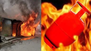 मकान में तेज धमाके से फटा गैस सिलेंडर, टिन की छत फटी, एक जख्‍मी