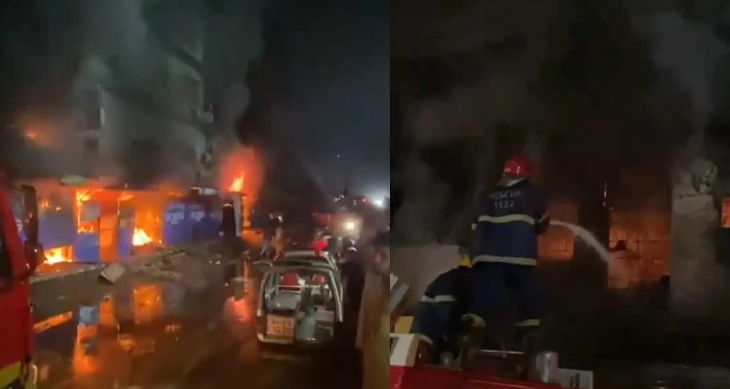 PCF प्‍लाजा में आग लगने से भारी क्षति, छह से अधिक प्रतिष्‍ठान जलकर राख 