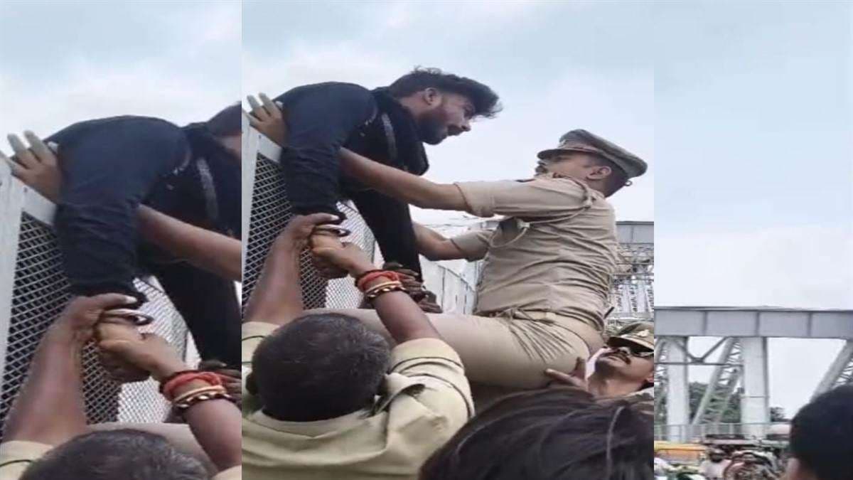 राजघाट पुल से कूदने जा रहे युवक की पुलिस ने समझाकर बचाई जान