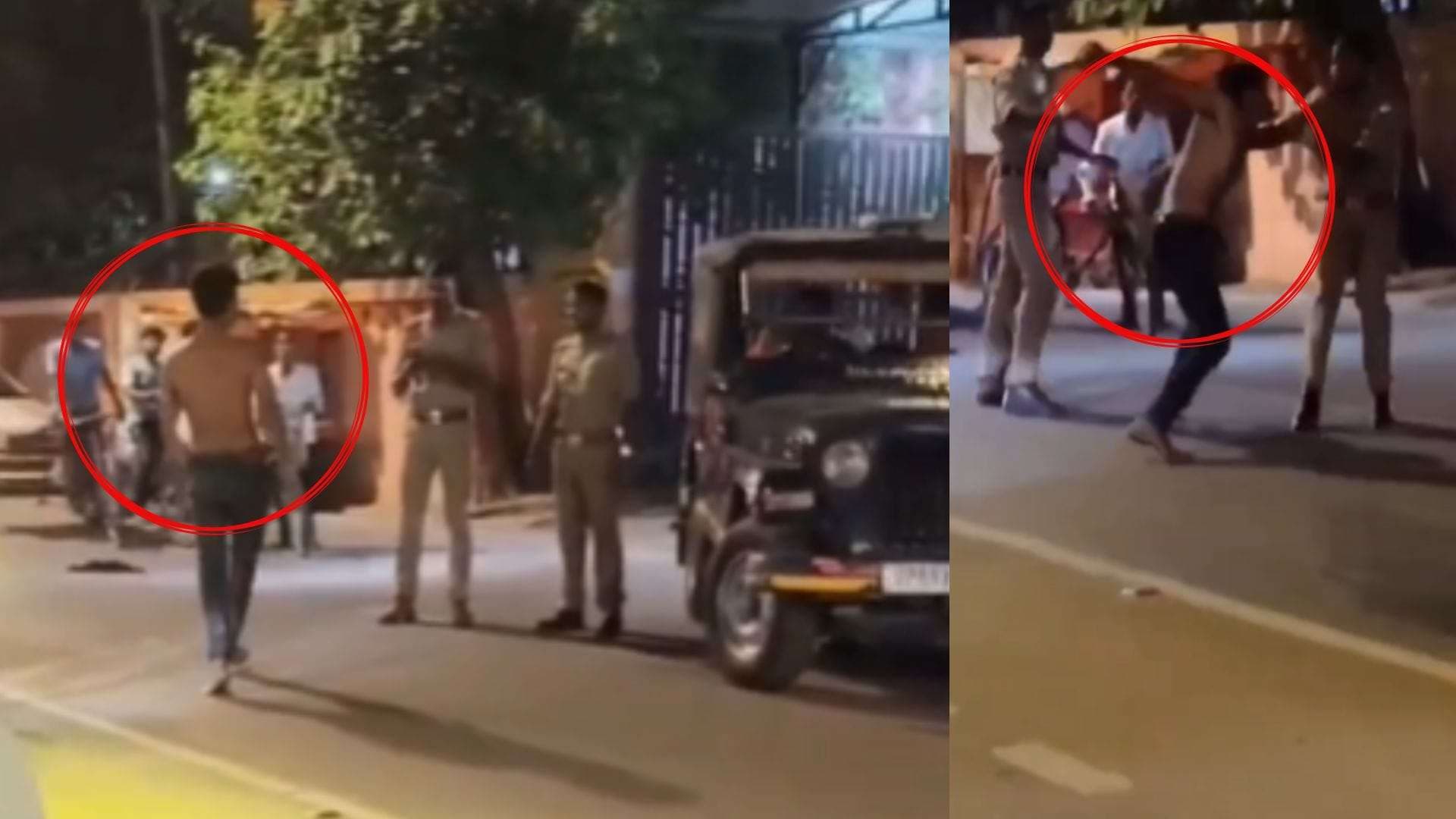 युवक ने पुलिसकर्मियों को पीटा, परिजन बोले- मानसिक रूप से अस्‍वस्‍थ