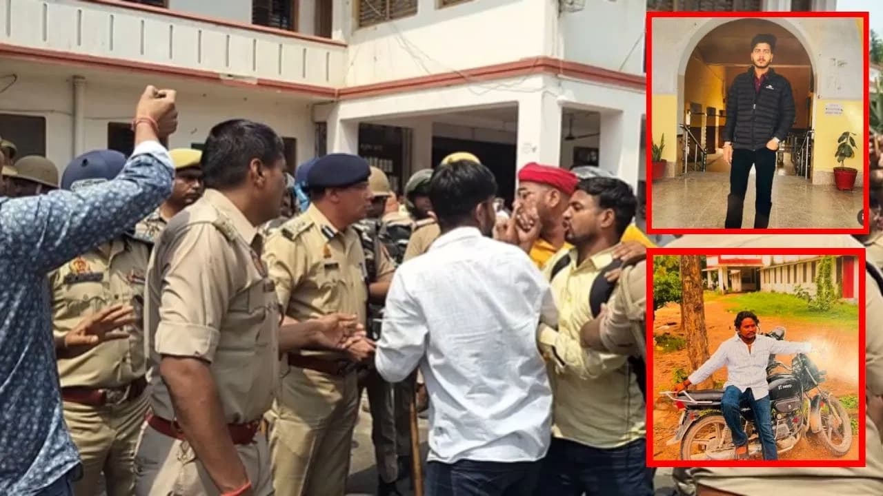 यूपी कॉलेज के छात्र की हत्‍या का मुख्य आरोपी गिरफ्तार, धरने पर बैठे आक्रोशित छात्र 