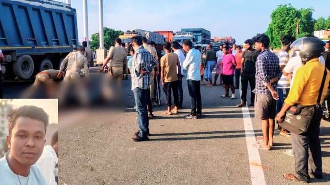 ट्रक से टक्कर में बाइक सवार युवक की मौत, एक दिन पूर्व हुई थी रिंग सेरेमनी