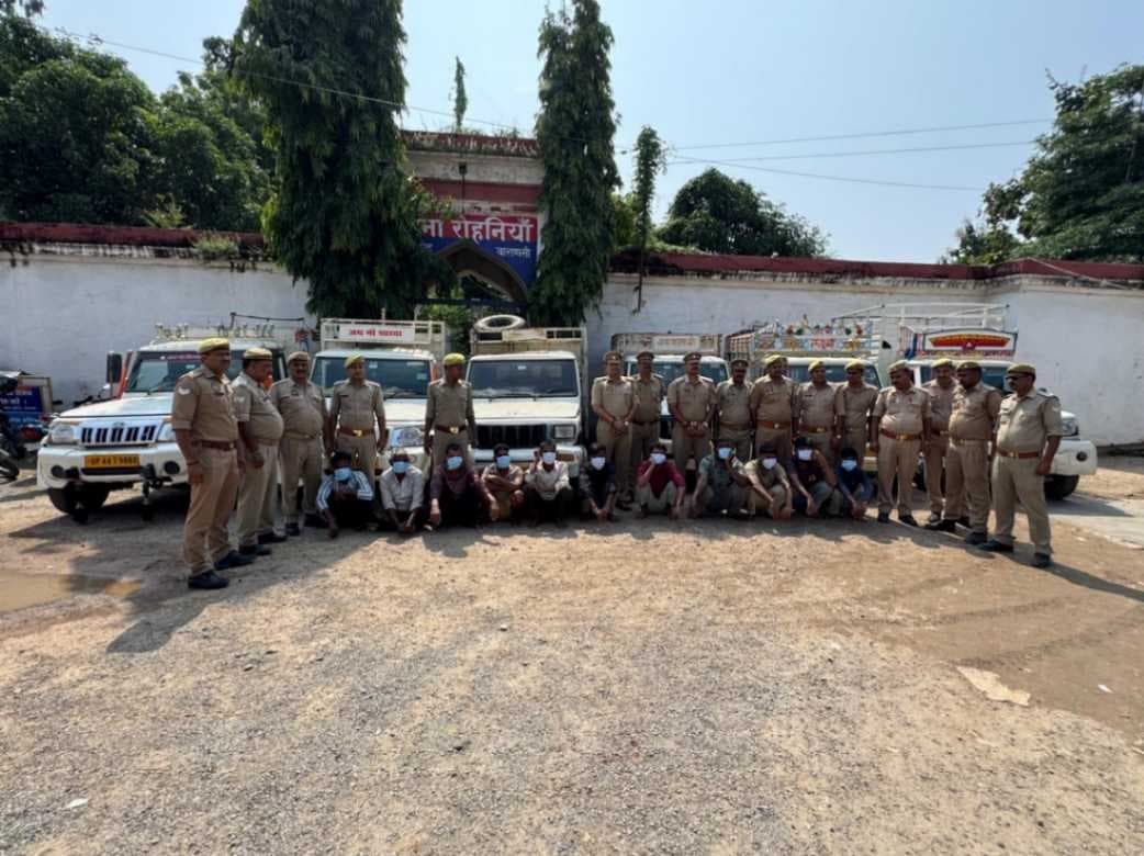 रोहनिया में गो तस्करी के बड़े गिरोह का पर्दाफाश, छह बोलेरो से 35 गोवंश बरामद, 11 गिरफ्तार