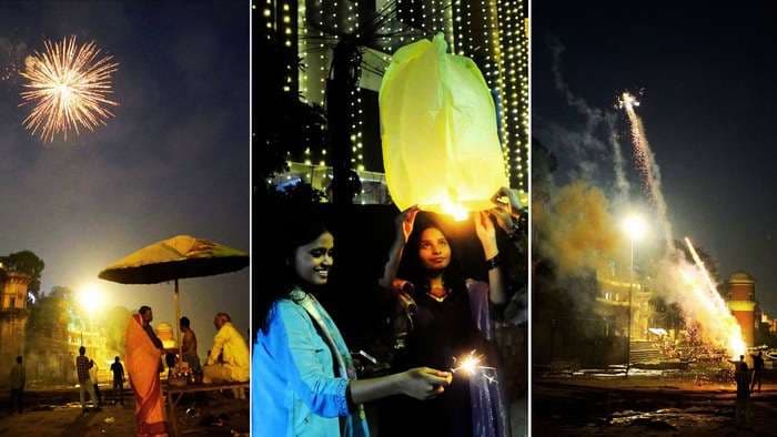 महादेव की नगरी काशी में दीपोत्सव की रही धूम, करोड़ों के स्वदेशी झालर और पटाखे जले