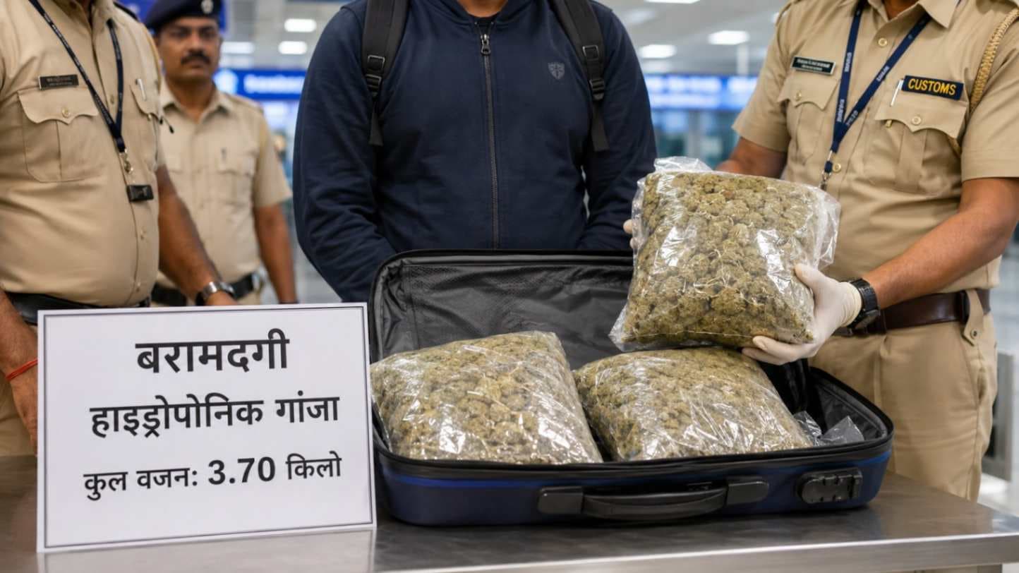 वाराणसी एयरपोर्ट पर 3.70 किलो हाइड्रोपोनिक गांजा बरामद, बैंकॉक से आया यात्री गिरफ्ता...