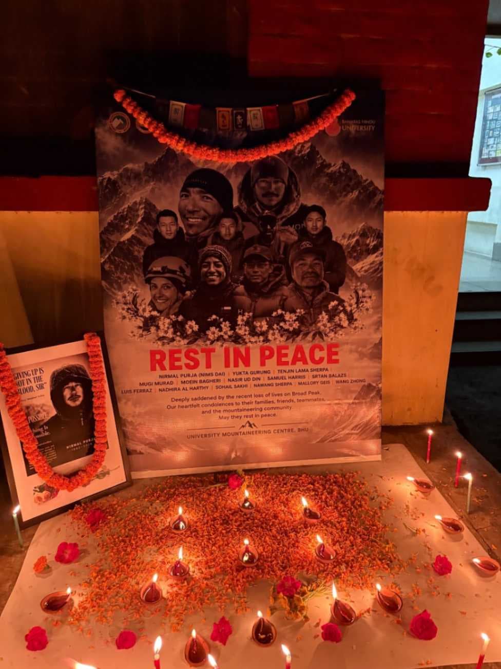 बीएचयू में ब्रॉड पीक अभियान के शहीद पर्वतारोहियों को भावभीनी श्रद्धांजलि