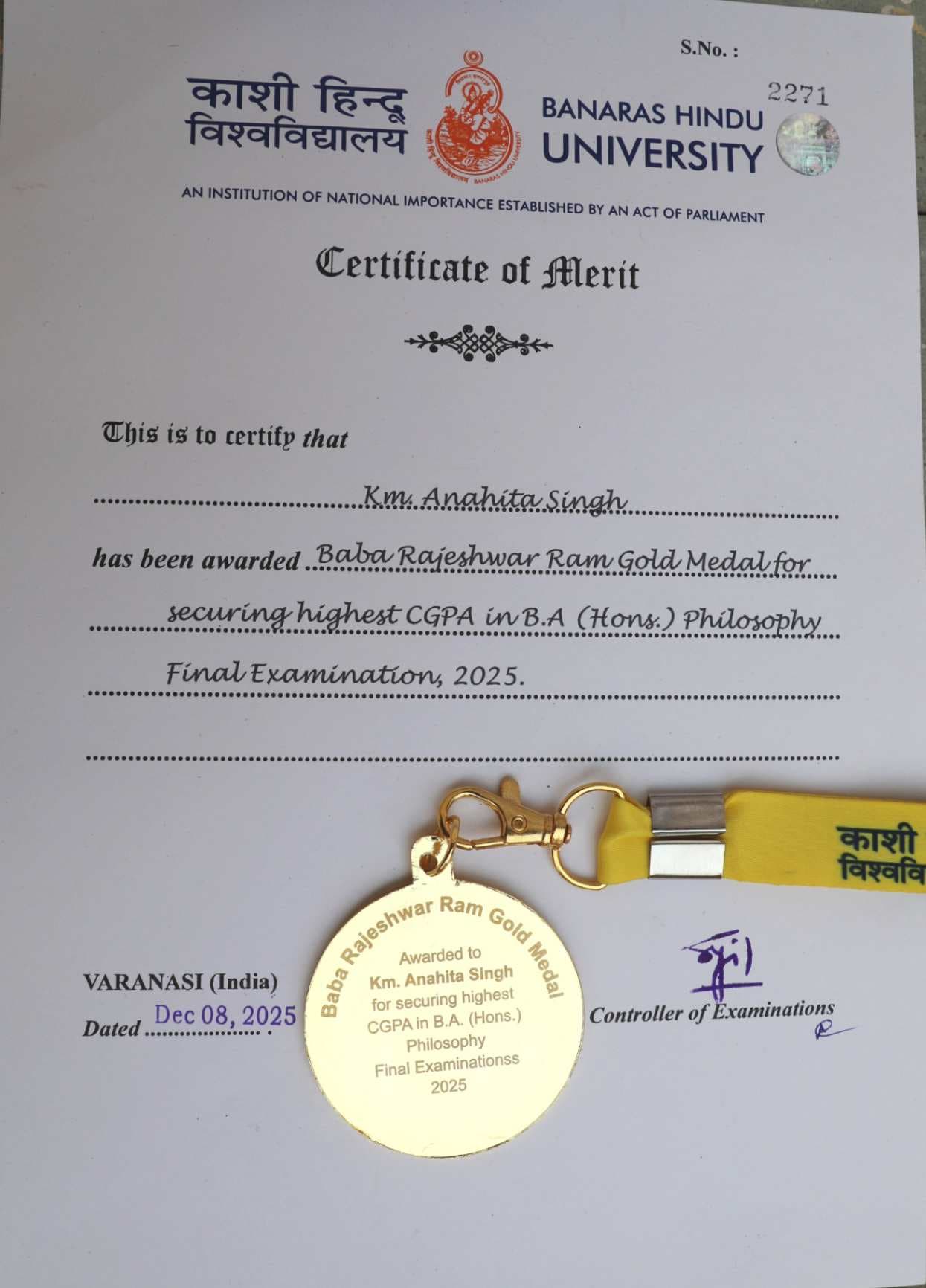 बीएचयू के मेघावियों को अघोर-परंपरा के चार महान संतों के नाम पर दिया गया गोल्ड मेडल