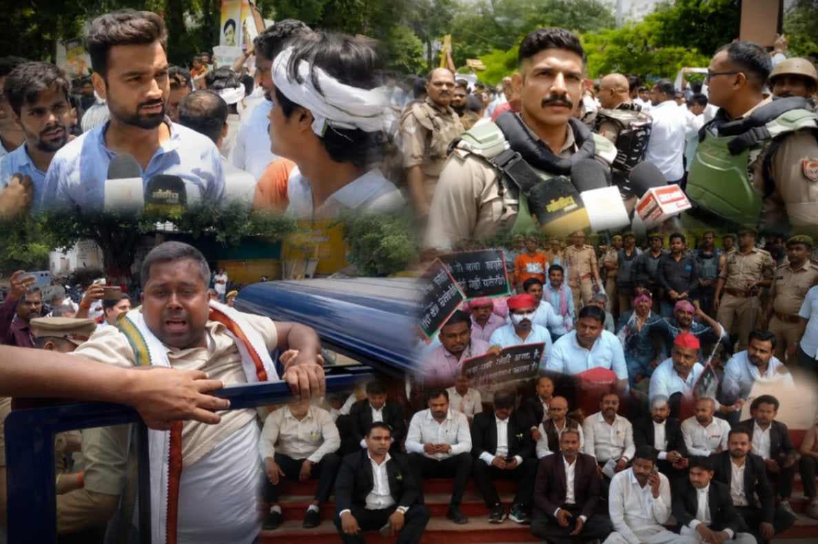 वाराणसी में उफान पर पेपर लीक का विरोध, काशी विद्यापीठ से जिला मुख्यालय तक प्रदर्शन...