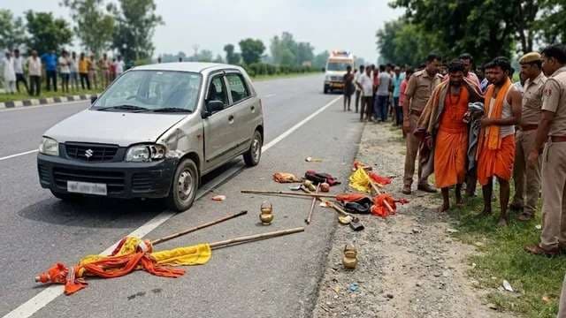 वाराणसी में कार ने कांवड़ियों को मारी टक्कर, एक की मौत, तीन घायल