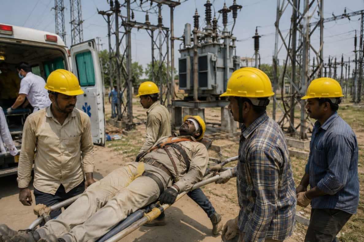 बादशाहबाग फीडर पर काम कर रहा संविदा कर्मी गंभीर रूप से झुलसकर नीचे गिरा, हालत गंभीर